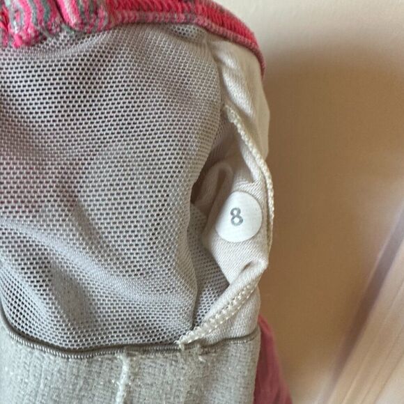 Lululemon Pink & Grey Zebra Striped Power Y Tank Top SIZE 8 - Picture 3 of 3